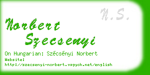 norbert szecsenyi business card