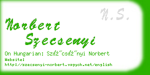 norbert szecsenyi business card